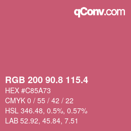 カラーコード: RGB 200 90.8 115.4 | qconv.com