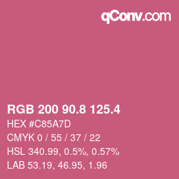 カラーコード: RGB 200 90.8 125.4 | qconv.com