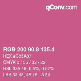 カラーコード: RGB 200 90.8 135.4 | qconv.com