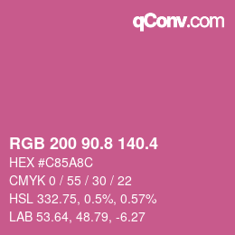 カラーコード: RGB 200 90.8 140.4 | qconv.com