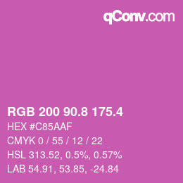 カラーコード: RGB 200 90.8 175.4 | qconv.com