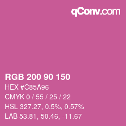 Color code: RGB 200 90 150 | qconv.com
