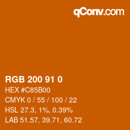 Color code: RGB 200 91 0 | qconv.com