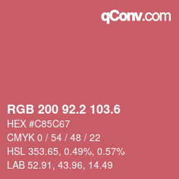 カラーコード: RGB 200 92.2 103.6 | qconv.com