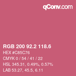 カラーコード: RGB 200 92.2 118.6 | qconv.com