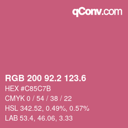 カラーコード: RGB 200 92.2 123.6 | qconv.com