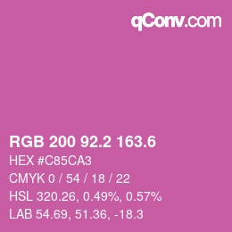 カラーコード: RGB 200 92.2 163.6 | qconv.com