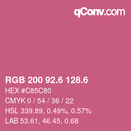 カラーコード: RGB 200 92.6 128.6 | qconv.com