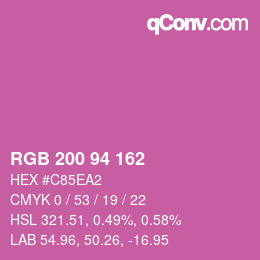 Color code: RGB 200 94 162 | qconv.com