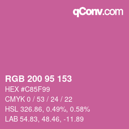 Color code: RGB 200 95 153 | qconv.com