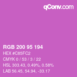 カラーコード: RGB 200 95 194 | qconv.com