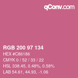 Color code: RGB 200 97 134 | qconv.com