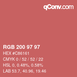 Color code: RGB 200 97 97 | qconv.com