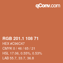 カラーコード: RGB 201.1 108 71 | qconv.com