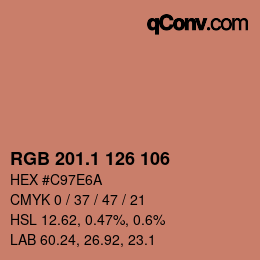 カラーコード: RGB 201.1 126 106 | qconv.com