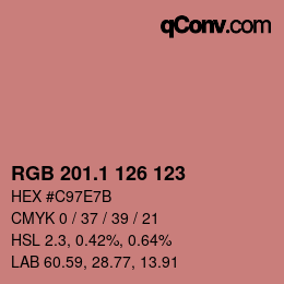 カラーコード: RGB 201.1 126 123 | qconv.com