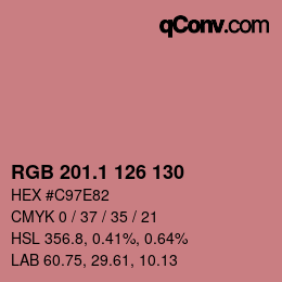 カラーコード: RGB 201.1 126 130 | qconv.com