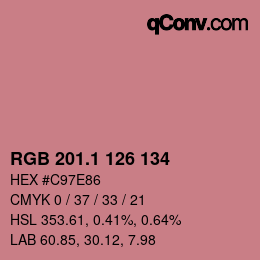 カラーコード: RGB 201.1 126 134 | qconv.com