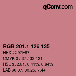 カラーコード: RGB 201.1 126 135 | qconv.com