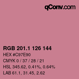 カラーコード: RGB 201.1 126 144 | qconv.com