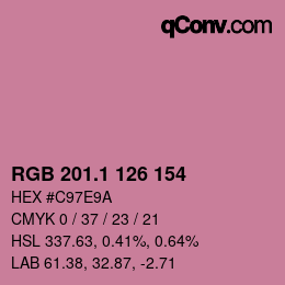 カラーコード: RGB 201.1 126 154 | qconv.com