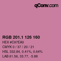 カラーコード: RGB 201.1 126 160 | qconv.com