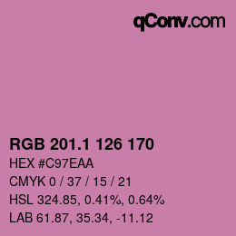 カラーコード: RGB 201.1 126 170 | qconv.com