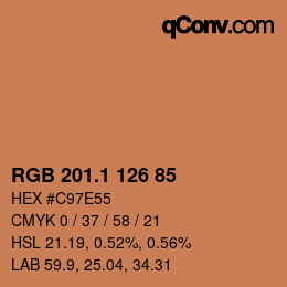 カラーコード: RGB 201.1 126 85 | qconv.com