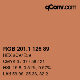 カラーコード: RGB 201.1 126 89 | qconv.com