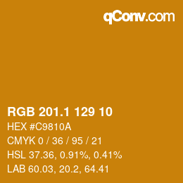 カラーコード: RGB 201.1 129 10 | qconv.com