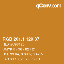 カラーコード: RGB 201.1 129 37 | qconv.com