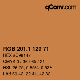 カラーコード: RGB 201.1 129 71 | qconv.com
