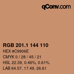 カラーコード: RGB 201.1 144 110 | qconv.com