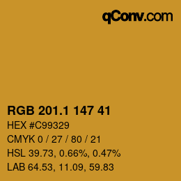 カラーコード: RGB 201.1 147 41 | qconv.com