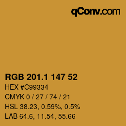 カラーコード: RGB 201.1 147 52 | qconv.com