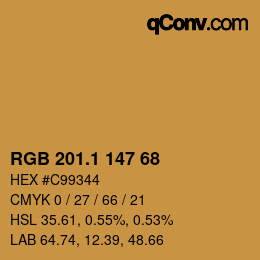 カラーコード: RGB 201.1 147 68 | qconv.com