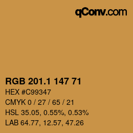 カラーコード: RGB 201.1 147 71 | qconv.com