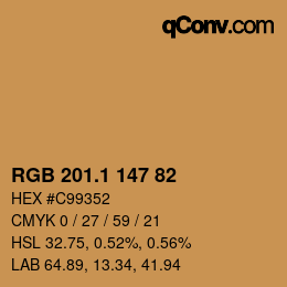 カラーコード: RGB 201.1 147 82 | qconv.com