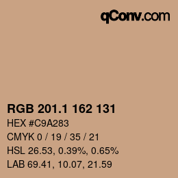 Color code: RGB 201.1 162 131 | qconv.com