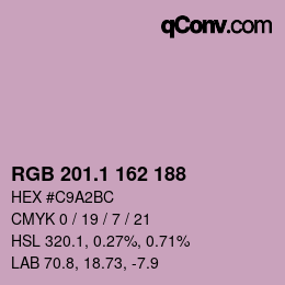 カラーコード: RGB 201.1 162 188 | qconv.com