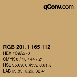 カラーコード: RGB 201.1 165 112 | qconv.com