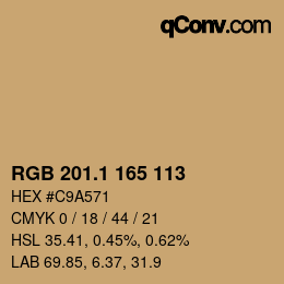 カラーコード: RGB 201.1 165 113 | qconv.com