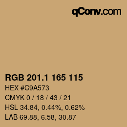 カラーコード: RGB 201.1 165 115 | qconv.com