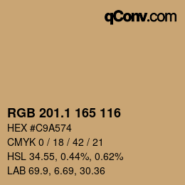 カラーコード: RGB 201.1 165 116 | qconv.com
