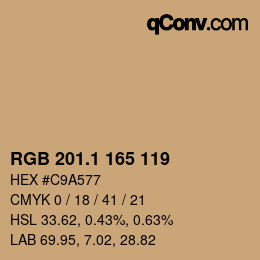 カラーコード: RGB 201.1 165 119 | qconv.com