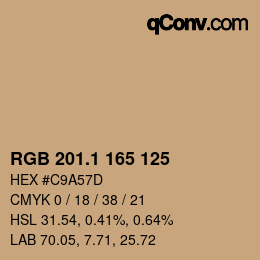 Color code: RGB 201.1 165 125 | qconv.com