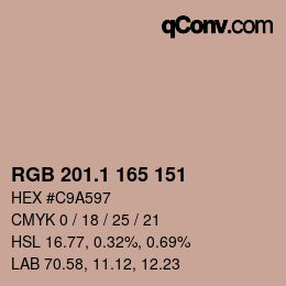 カラーコード: RGB 201.1 165 151 | qconv.com