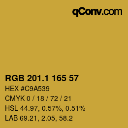 カラーコード: RGB 201.1 165 57 | qconv.com