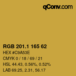 カラーコード: RGB 201.1 165 62 | qconv.com
