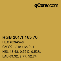 カラーコード: RGB 201.1 165 70 | qconv.com